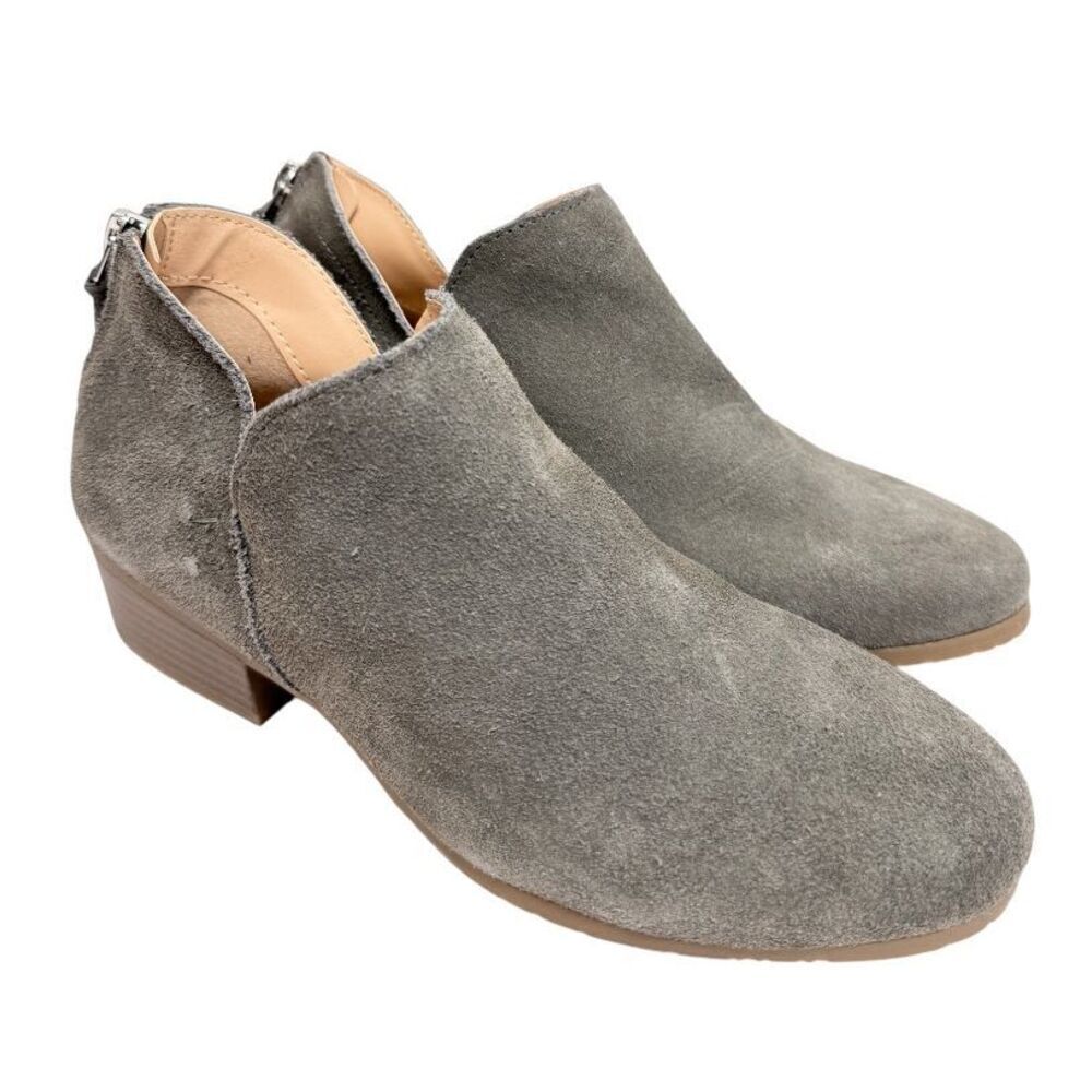 Kenneth Cole Reaction Boots Size 6US‎ Gray Leather Suede Block Heel NEW